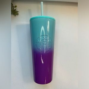 Starbucks metal teal blue purple ombré tumbler 2021 summer release